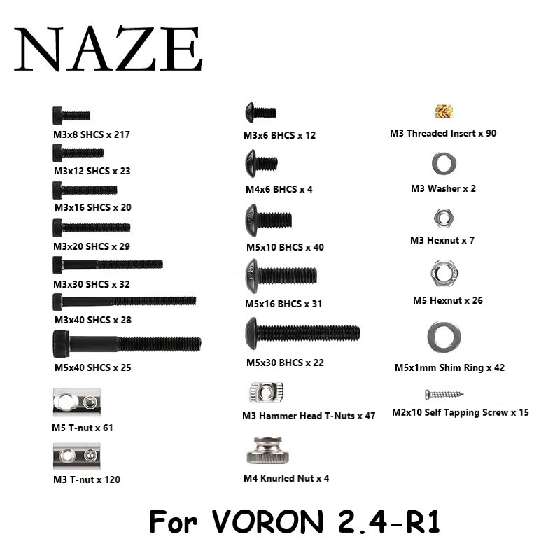 Voron 2.4 R2 Kit - Kit Complet de Fixations pour Imprimante